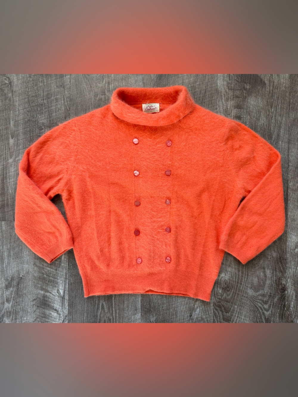 Vintage Angelon by Darlene Orange Sweater Wool/Rabbit Hair